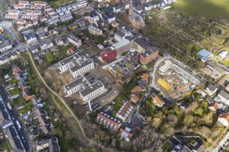 Aerial view, health campus, senior centre Widumer Höfe, on the campus of the St.Elisabeth Group, at