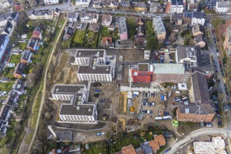 Aerial view, health campus, senior centre Widumer Höfe, on the campus of the St.Elisabeth Group, at