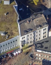 Aerial view, shopping centre, planned demolition residential building Ritterstraße 40, Mitte, Hamm,