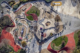 Aerial view, Maximilianpark Hamm, children's playground, Uentrop, Hamm, Ruhr area, North