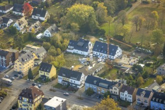 Aerial view, construction site, residential buildings Ostenallee, Uentrop, Hamm, Ruhr area, North