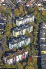 Aerial view, high-rise housing estate Dambergstraße, Westtünnen, Hamm, Ruhr area, North