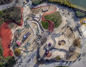 Aerial view, Maximilianpark Hamm, children's playground, Uentrop, Hamm, Ruhr area, North