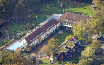 Aerial view, Gut Sternholz, hotel in the forest, Uentrop, Hamm, Ruhr area, North Rhine-Westphalia,
