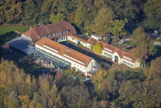 Aerial view, Gut Sternholz, hotel in the forest, Uentrop, Hamm, Ruhr area, North Rhine-Westphalia,