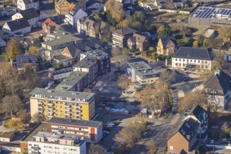Aerial view, Heessener Markt, Bürgeramt Heessen, &lt, amtsstraße, Heessen, Hamm, Ruhr area, North