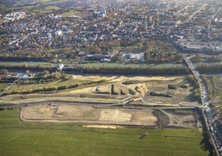 Aerial photo, Lippe reconstruction Hamm, Lippe floodplain recreation area, City of Hamm, Lippe