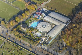 Aerial view, Maximare Erlebnistherme Bad Hamm, football ground Hammer Spielvereinigung 03/04 e.V.,