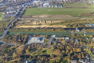 Aerial photo, Lippe reconstruction Hamm, Lippe floodplain recreation area, City of Hamm, Lippe
