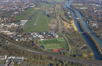 Aerial photo, Lippe reconstruction Hamm, Lippe floodplain recreation area, City of Hamm, Lippe
