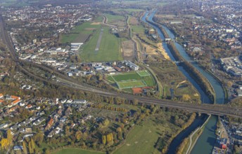 Aerial photo, Lippe reconstruction Hamm, Lippe floodplain recreation area, City of Hamm, Lippe