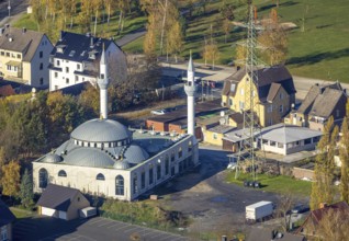Aerial view, Ulu Mosque, Herringen, Hamm, Ruhr area, North Rhine-Westphalia, Germany, place of