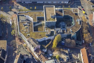 Aerial view, shopping centre, planned demolition residential building Ritterstraße 40, Mitte, Hamm,