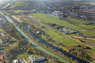 Aerial photo, Lippe reconstruction Hamm, Lippe floodplain recreation area, City of Hamm, Lippe
