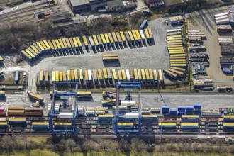 Aerial view, Container Terminal CTH between Emscher and Rhine-Herne Canal, Herne, Ruhr area, North
