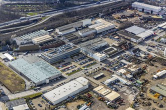 Aerial photo, Vulkan plant, industrial area between motorway A42 / federal road B226 and