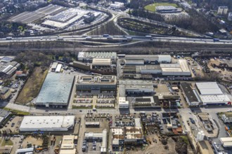 Aerial photo, Vulkan plant, industrial area between motorway A42 / federal road B226 and