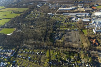 Aerial view, animal park Hamm, climbing park Hamm, new car park at the animal park Hamm, Hamm, Ruhr