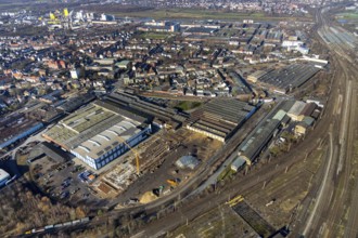 Aerial view, new construction, WDI Westfälische Drahtindustrie AG, Hamm, Ruhr area, North