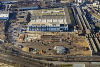 Aerial view, new construction, WDI Westfälische Drahtindustrie AG, Hamm, Ruhr area, North