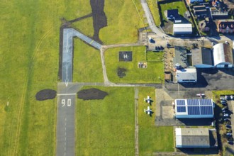 Aerial photo, Lippewiesen, reconstruction of Lippe meadows between Hamm-Lippewiesen airfield and