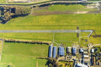 Aerial photo, Lippewiesen, reconstruction of Lippe meadows between Hamm-Lippewiesen airfield and