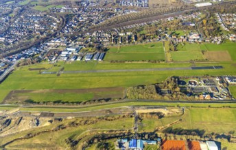 Aerial photo, Lippewiesen, reconstruction of Lippe meadows between Hamm-Lippewiesen airfield and
