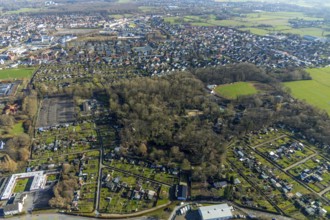 Aerial view, animal park Hamm, climbing park Hamm, new car park at the animal park Hamm, Hamm, Ruhr