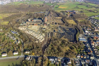 Aerial view, former Ost Heinrich Robert colliery, Wiescherhöfen, Hamm, Ruhr area, North