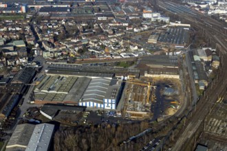 Aerial view, new construction Wilhelmstraße, WDI Westfälische Drahtindustrie AG, Hamm, Ruhr area,