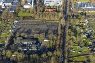 Aerial photo, Hamm zoo, Hamm climbing park, new car park at Hamm zoo, Hamm, Ruhr area, North