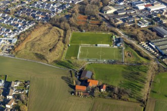 Aerial view, sports field TuS Germania Lohauserholz-Daberg, Hamm, Ruhr area, North