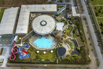 Aerial view, Maximare Erlebnistherme, adventure pool, Bad Hamm, Hamm, Ruhr area, North