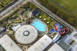 Aerial view, Maximare Erlebnistherme, adventure pool, Bad Hamm, Hamm, Ruhr area, North