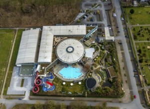 Aerial view, Maximare Erlebnistherme, adventure pool, Bad Hamm, Hamm, Ruhr area, North