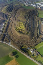 Aerial view, Kissinger Höhe, slag heap, Hamm, Ruhr area, North Rhine-Westphalia, Germany, spoil