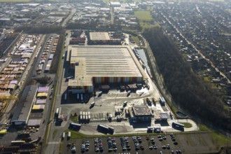 Aerial view, t-log Trinklogistik GmbH, warehouse, Hamm, Ruhr area, North Rhine-Westphalia, Germany,