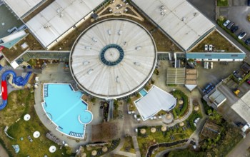 Aerial view, Maximare Erlebnistherme, adventure pool, Bad Hamm, Hamm, Ruhr area, North