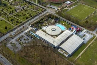 Aerial view, Maximare Erlebnistherme, adventure pool, Bad Hamm, Hamm, Ruhr area, North