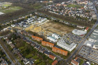 Aerial view, construction area SCI:Q Science Quarter Hamm, Bad Hamm, Hamm, Ruhr area, North
