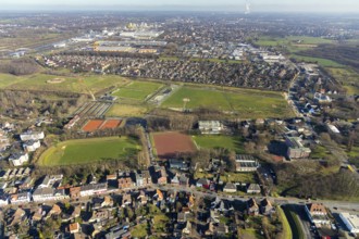 Aerial view, Glück-Auf-Stadion, Lippepark Hamm - Schacht Franz, Herringen, Hamm, Ruhr area, North