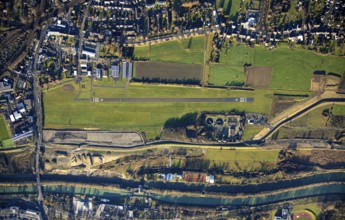 Aerial photo, Hamm-Lippewiesen airfield, Lippe reconstruction, Hamm on the water, Datteln-Hamm