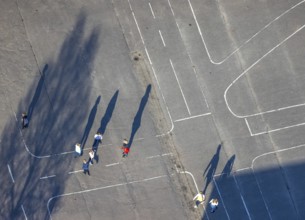 Aerial view, Maximilian Primary School Uentrop, schoolyard, OGS, open all-day school, Uentrop,