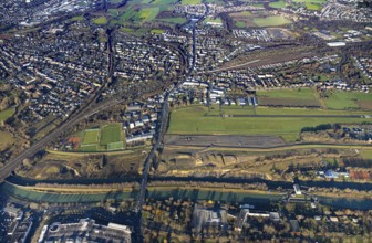Aerial photo, Hamm-Lippewiesen airfield, Lippe reconstruction, Hamm on the water, Datteln-Hamm