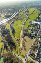 Aerial photo, Lippewiesen, reconstruction of Lippe meadows between Hamm-Lippewiesen airfield and