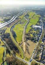 Aerial photo, Lippewiesen, reconstruction of Lippe meadows between Hamm-Lippewiesen airfield and
