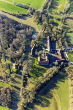 Aerial view, Schloss Heessen public school and boarding school, Hamm, Ruhr area, North