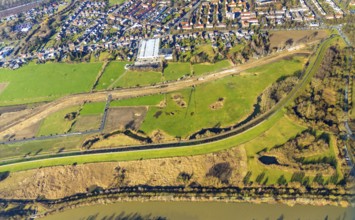 Aerial photo, Lippewiesen, reconstruction of Lippe meadows between Hamm-Lippewiesen airfield and
