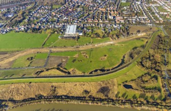 Aerial photo, Lippewiesen, reconstruction of Lippe meadows between Hamm-Lippewiesen airfield and