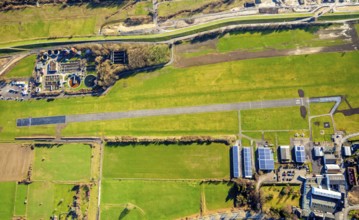 Aerial photo, Lippewiesen, reconstruction of Lippe meadows between Hamm-Lippewiesen airfield and